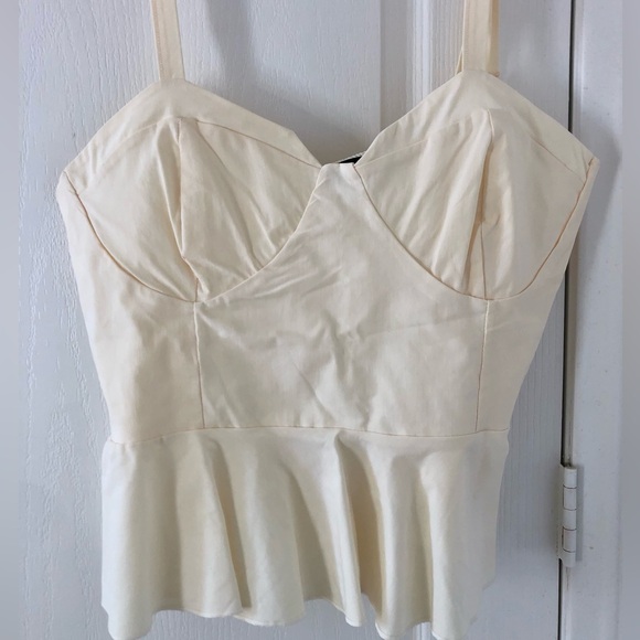 NWOT PrettyLittleThing Ivory Bustier Top - Picture 1 of 7